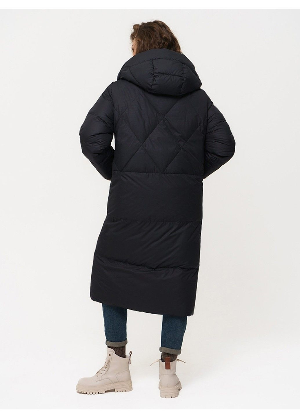 Черная зимняя пальто 21 - 18139 Vivilona