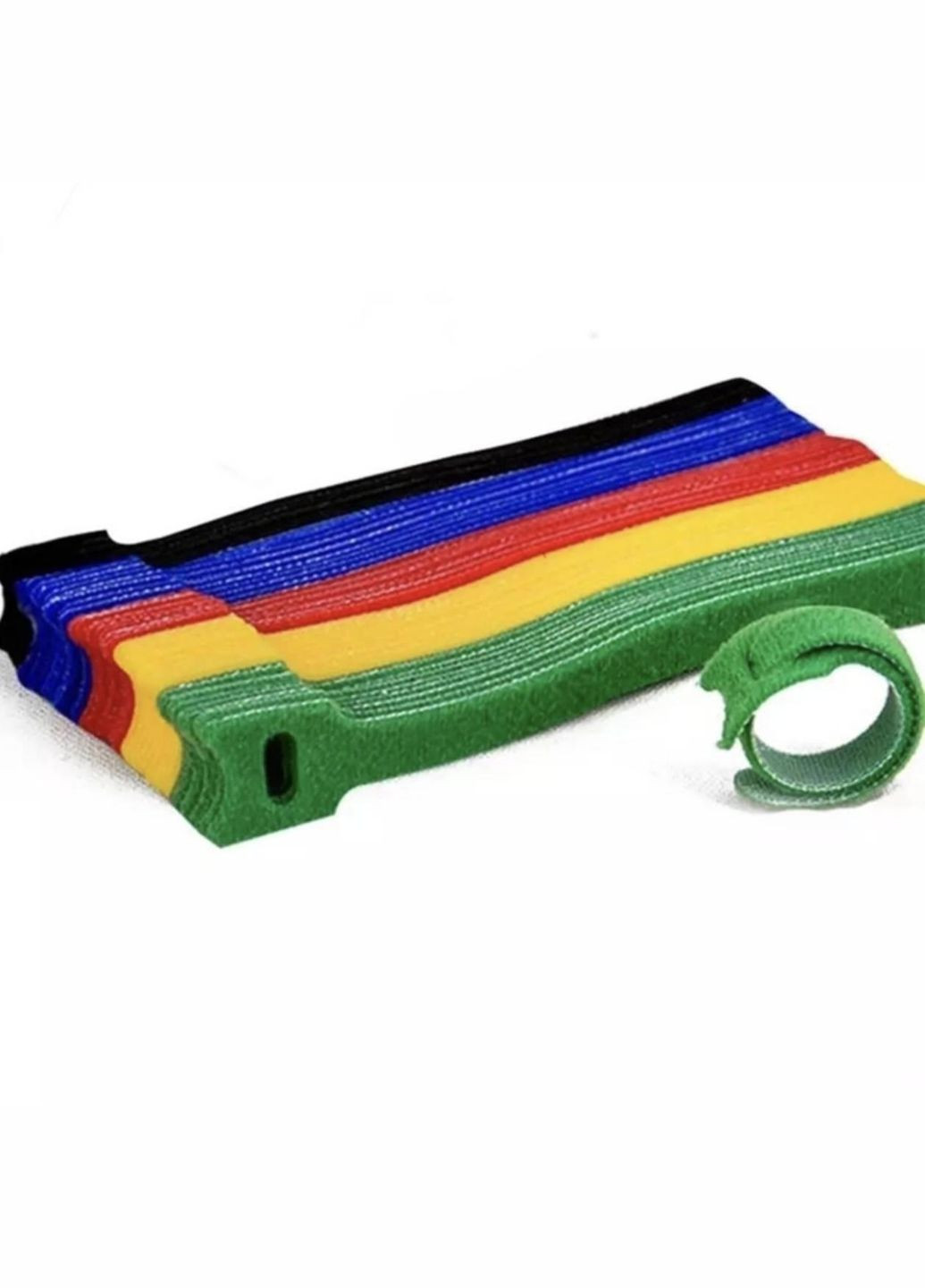 Органайзер кабелю Beus Pro стяжка липучка хомут для проводів 50 штук багаторазові Різнокольорові No Brand (330778710)