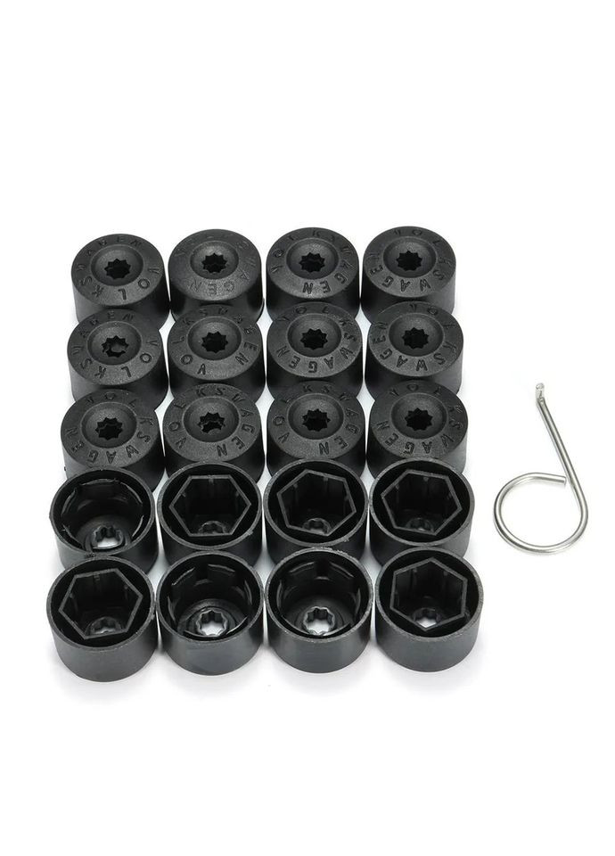 Ковпачки на гайки 17мм на колісні болти із секреткою 17мм, чорний Volkswagen (331018687)