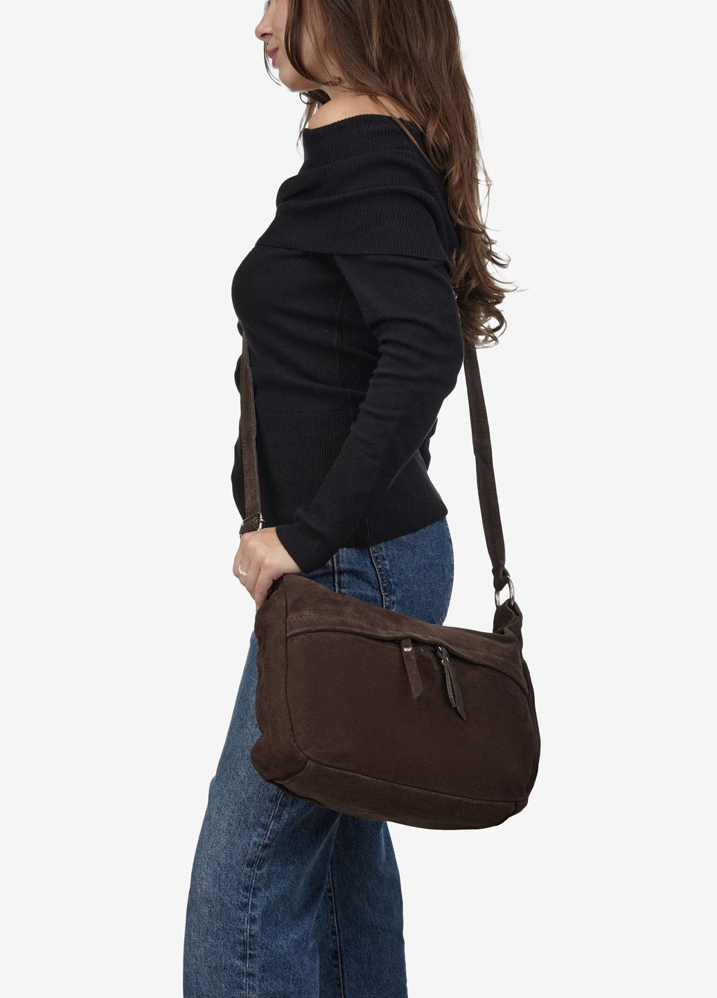 Сумка жіноча замшева крос-боді середня Сrossbody Regina Notte (312551649)