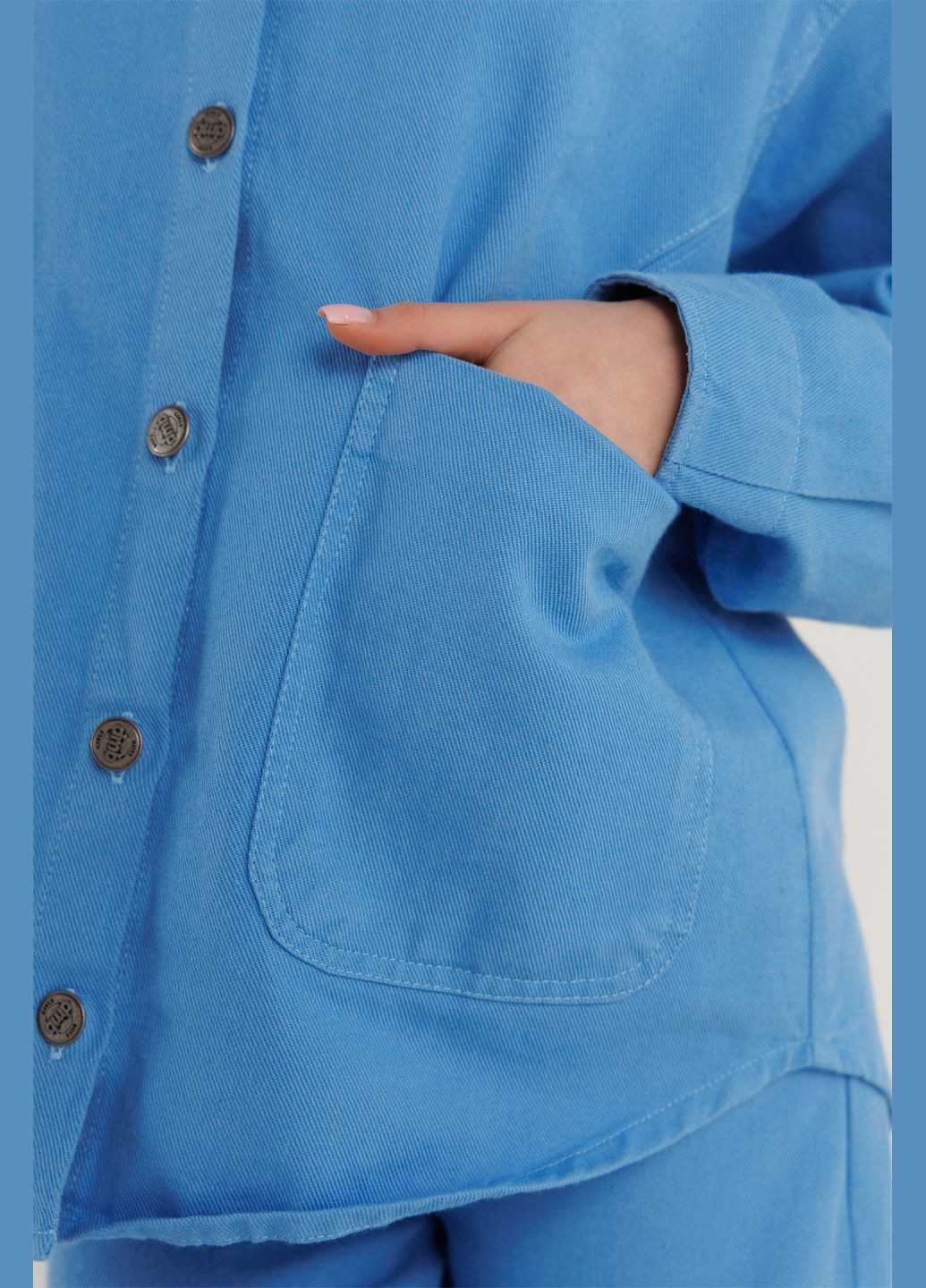 Голубой демисезонный костюм (рубашка+брюки) брючный DMB