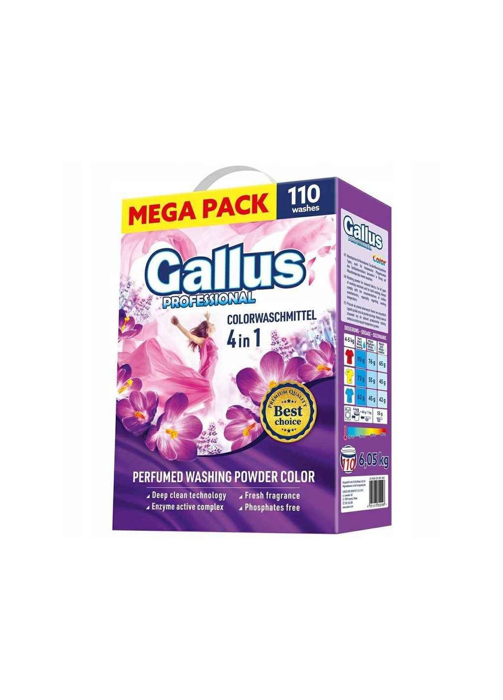 Стиральный порошок Professional 4в1 6,05кг Color КАРТОН Gallus (356458005)