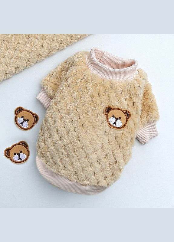 В'язаний махровий светр для собак Pet Style "Ведмедик" Бежевий M No Brand - (323231726)
