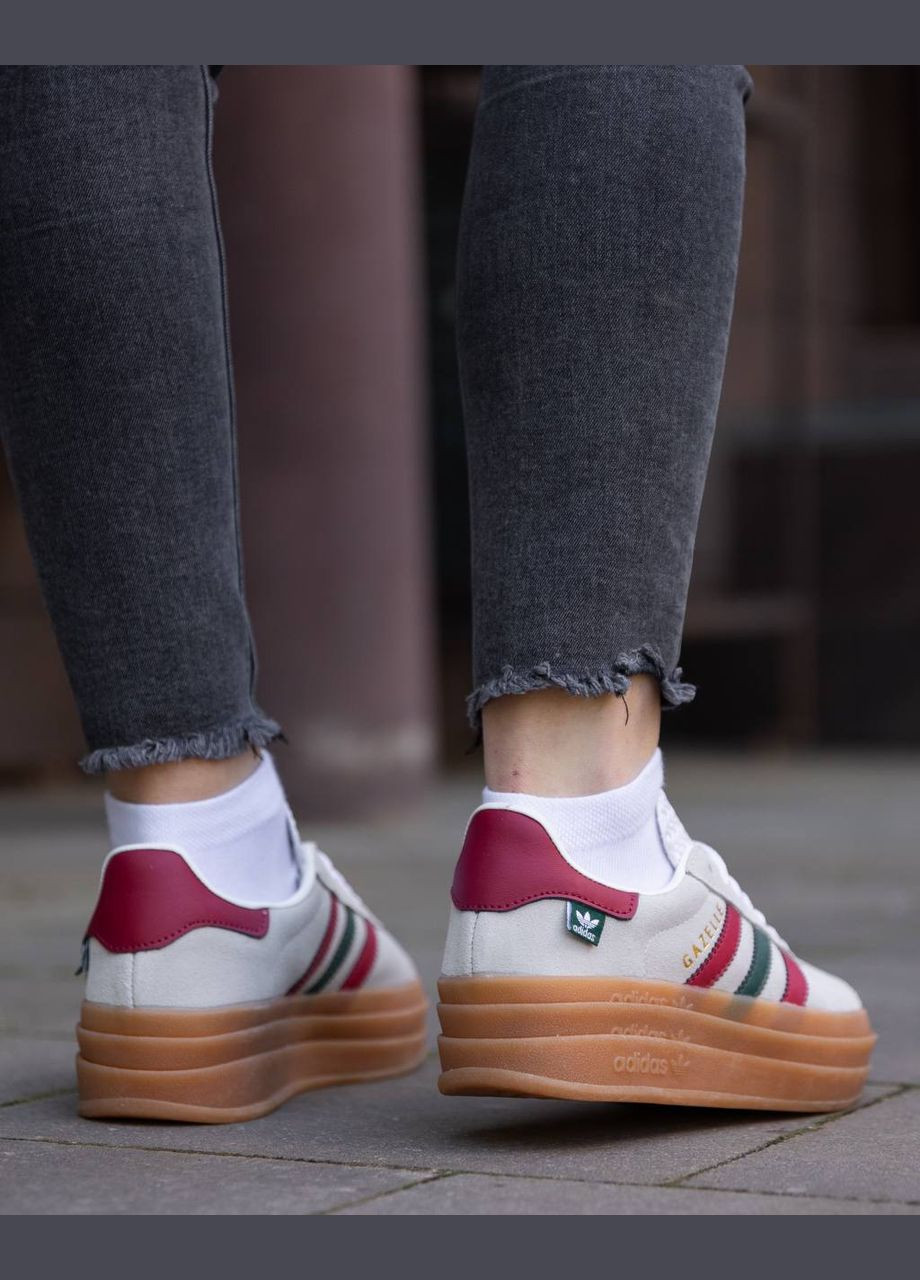Сірі всесезонні кросівки Vakko Adidas Gazelle Bold Maple Leaf