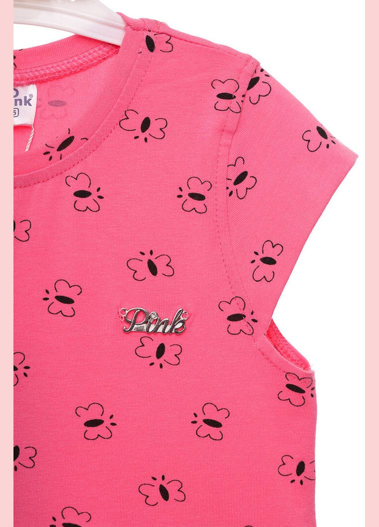Рожева сукня з коротким рукавом трикотажне метелик рожевий 110 см (39481) BABYKROHA (323469562)