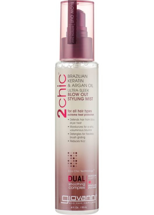 Средство для укладки феном 2chic Ultra-Sleek Blow Out Styling Mist Brazilian Keratin & Argan Oil 118ml (86057-85914) Giovanni (368618341)