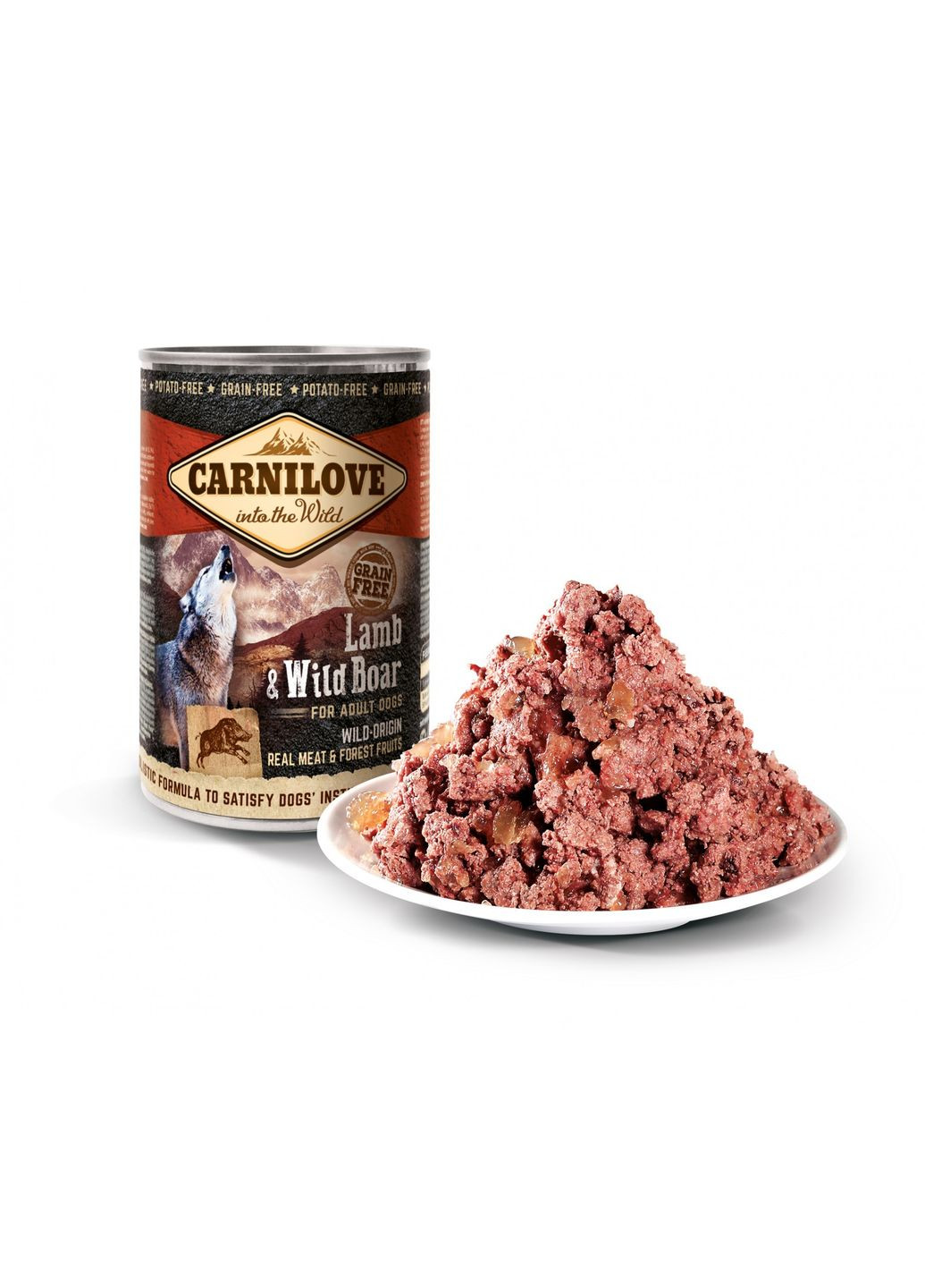 Вологий корм для собак Dog k з ягням і кабаном 400 г (8595602529315) Carnilove (305829284)