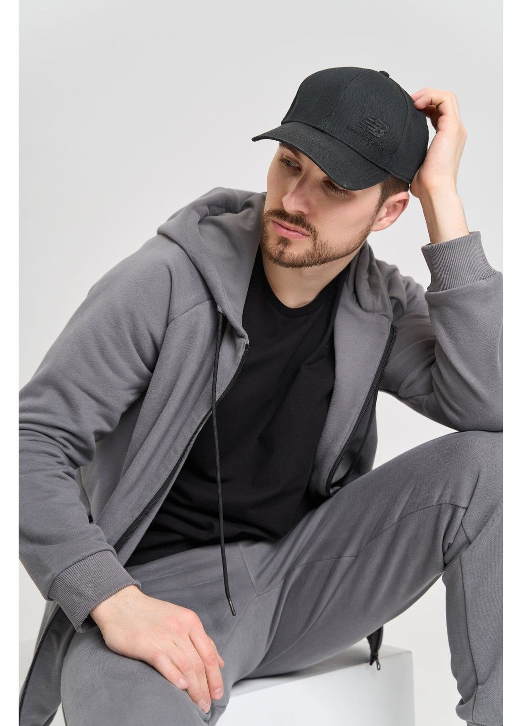 Спортивный костюм мужской ТРОЙКА весна осень 4ZIP с кофтой на замке серый + футболка черная Handy Wear (293275176)