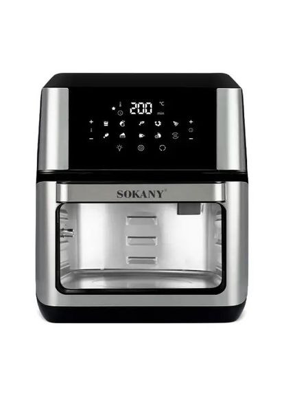Аерофритниця безмасляна SK-ZG-802 12л електричний аерогриль з сенсорним керуванням, таймер 1800Вт Sokany (315816906)