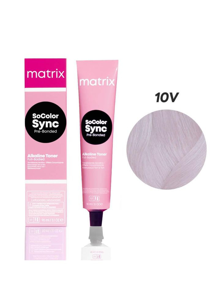 Безаммиачный тонер для волос на кислотной основе SoColor Sync PreBonded 10V экстра светлый блондин Matrix (292736056)