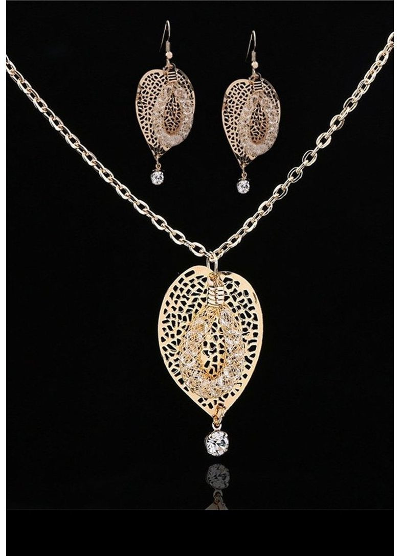 Набір біжутерії ажурний кулон і сережки листя, 2832 Fashion Jewelry (369505014)