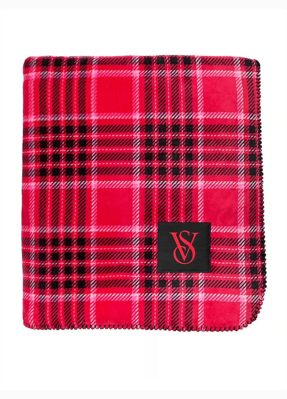 Плед Cozy-Fleece Blanket флісовий Червоний у клітинку Victoria's Secret (332051903)