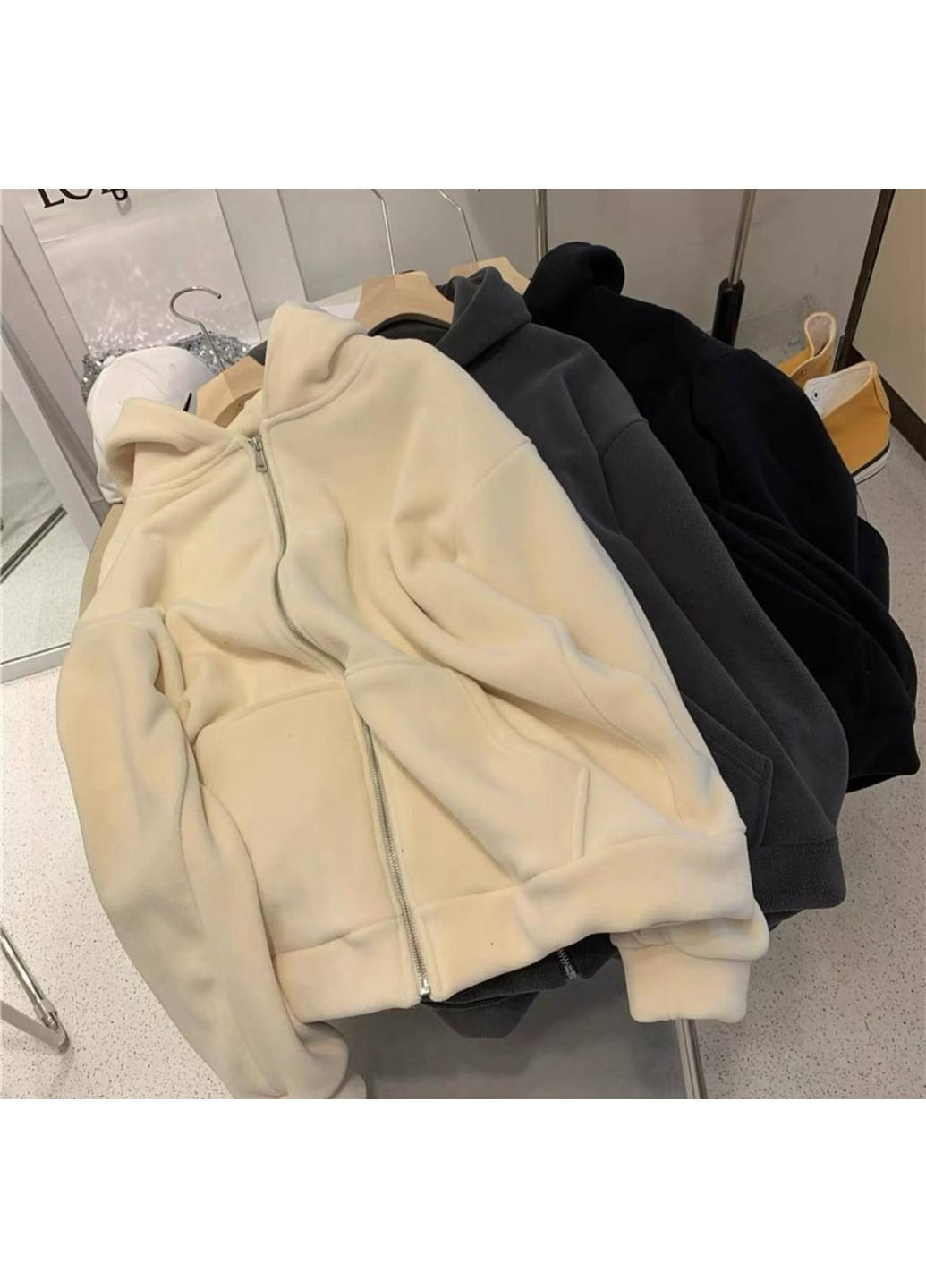 Тепле худі на блискавці з флісу No Brand (365264871)