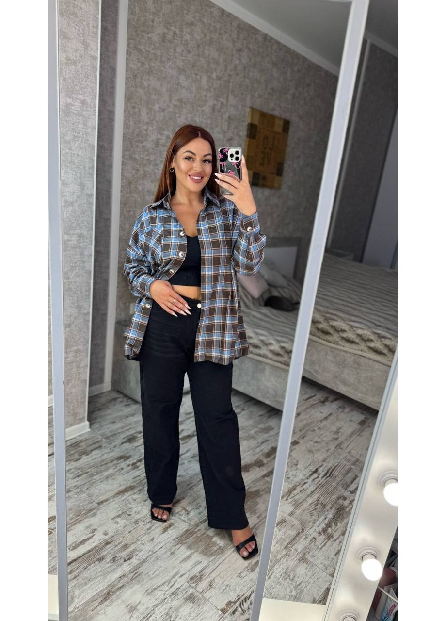 Коричневая повседневный, вечерний, классическая, кэжуал рубашка в клетку Asi.Store.ua с длинным рукавом