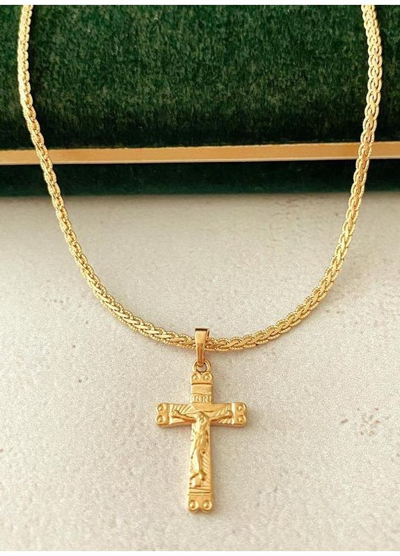 Позолоченная Цепочка 60см + Крестик. Позолота No Brand (360543628)