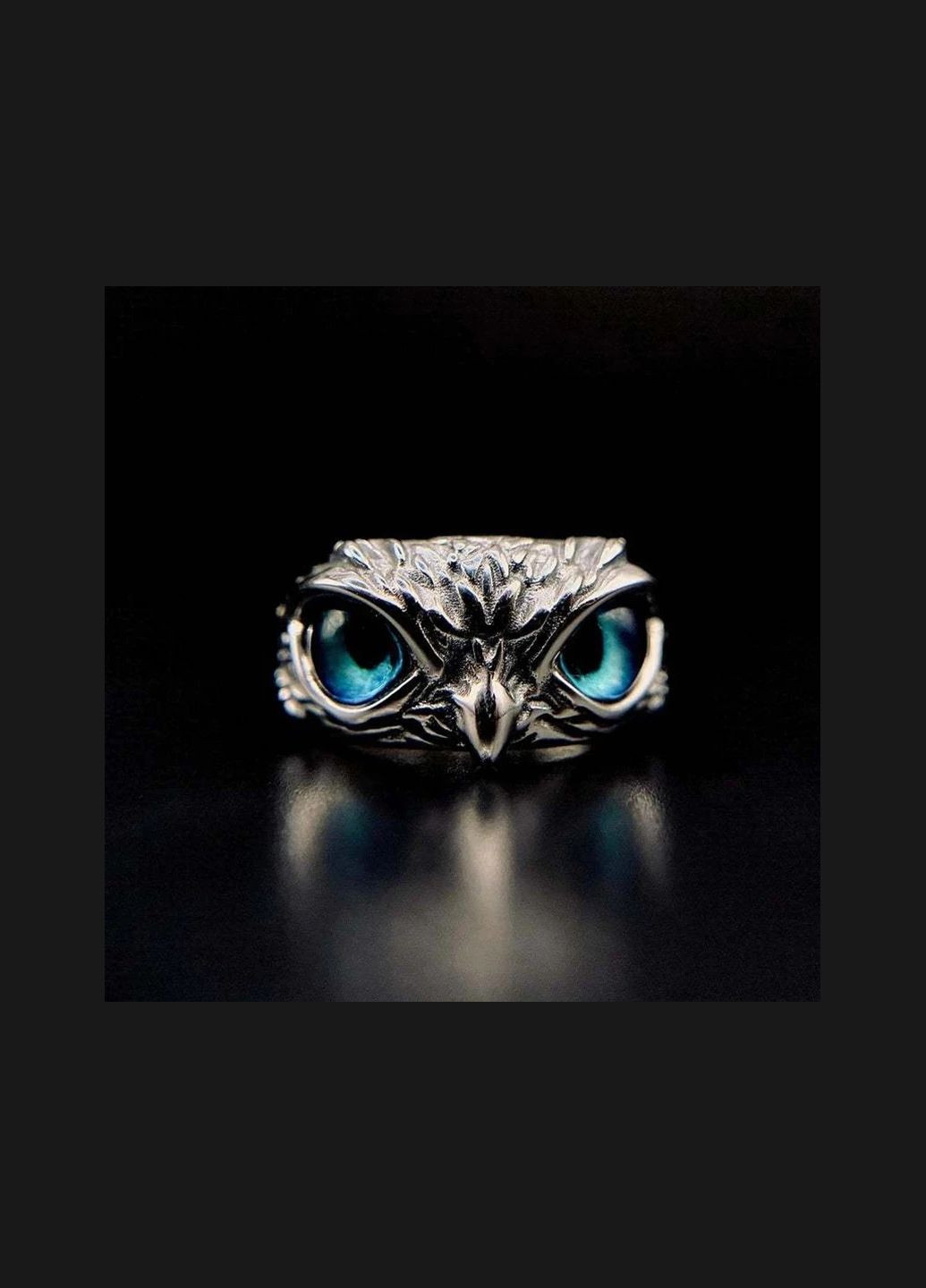 Каблучка у вигляді Сокола або Сови з яскравими синіми очима розмір регульований Fashion Jewelry (289355717)