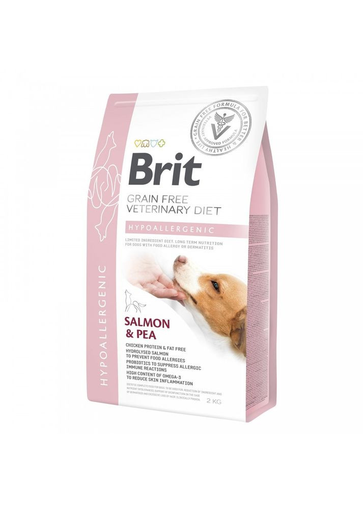 Сухой корм GF VetDiet Dog Hypoallergenic для собак, при пищевой аллергии, с лососем, горохом и гречкой, 2 кг Brit (362701330)