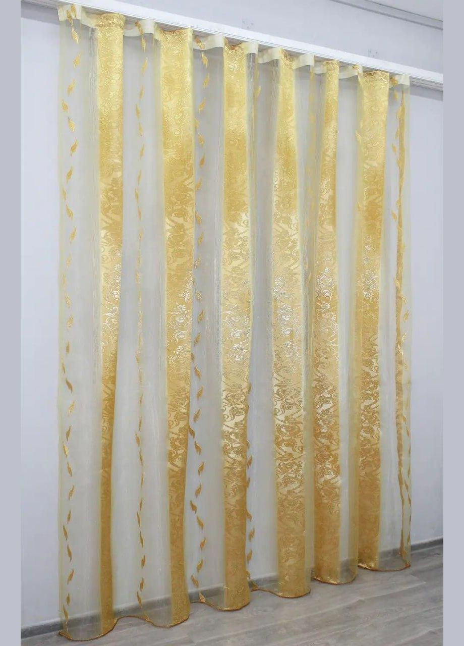 Гардина тюль органза готовая 3 м 300x270 см (tul-1280т-5) No Brand (306633168)