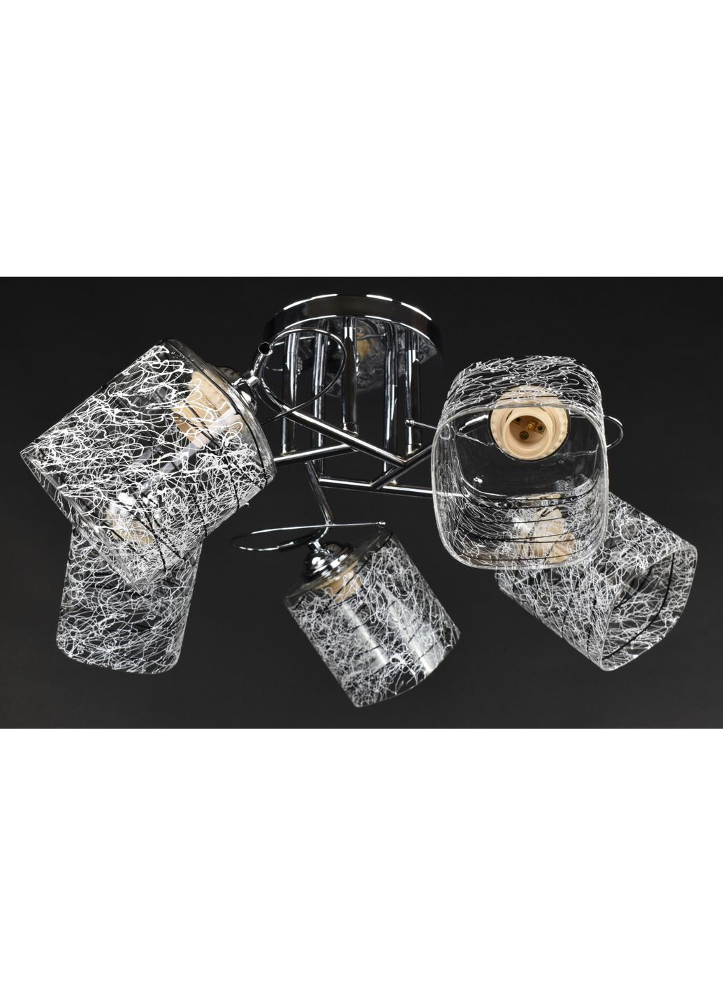 Потолочная люстра на 5 лампочек 28221 Хром 25х54х54 см. Sunnysky (364500531)