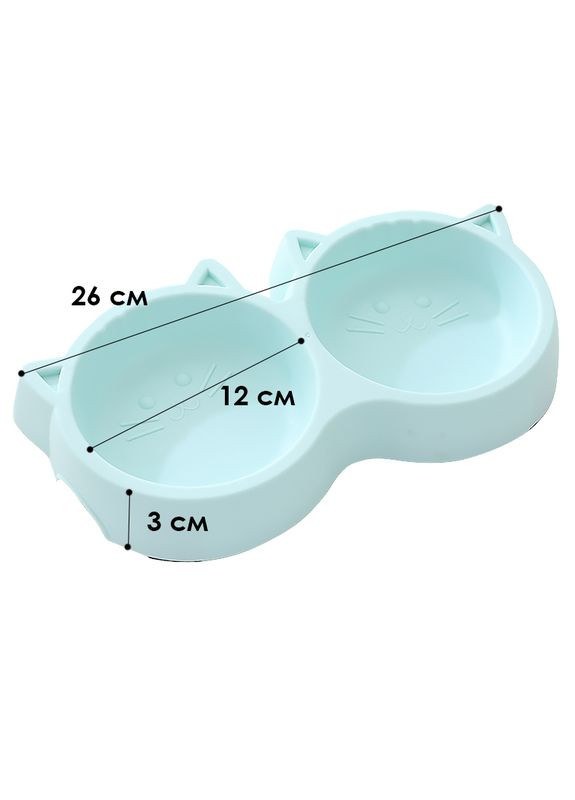Миска для кошек Cat 123307 двойная пластиковая Blue Taotaopets (361349315)
