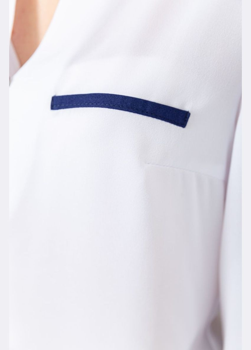 Комбінована блуза класична, колір біло-синій, Ager