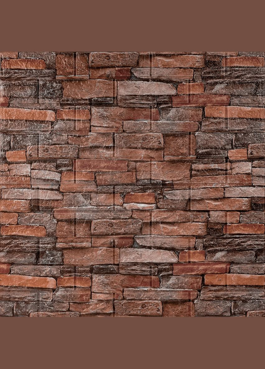 Самоклеющаяся декоративная 3D панель под кирпич красный песчаник 700х770х5мм (058) SW-00000177 Sticker Wall (316100963)