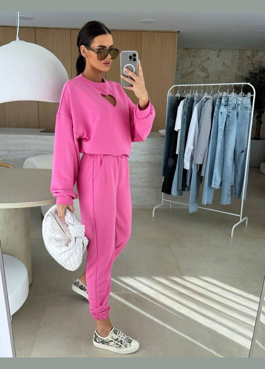 Женский костюм свитшот с вырезом сердца и джогеры Adelante (316513776)