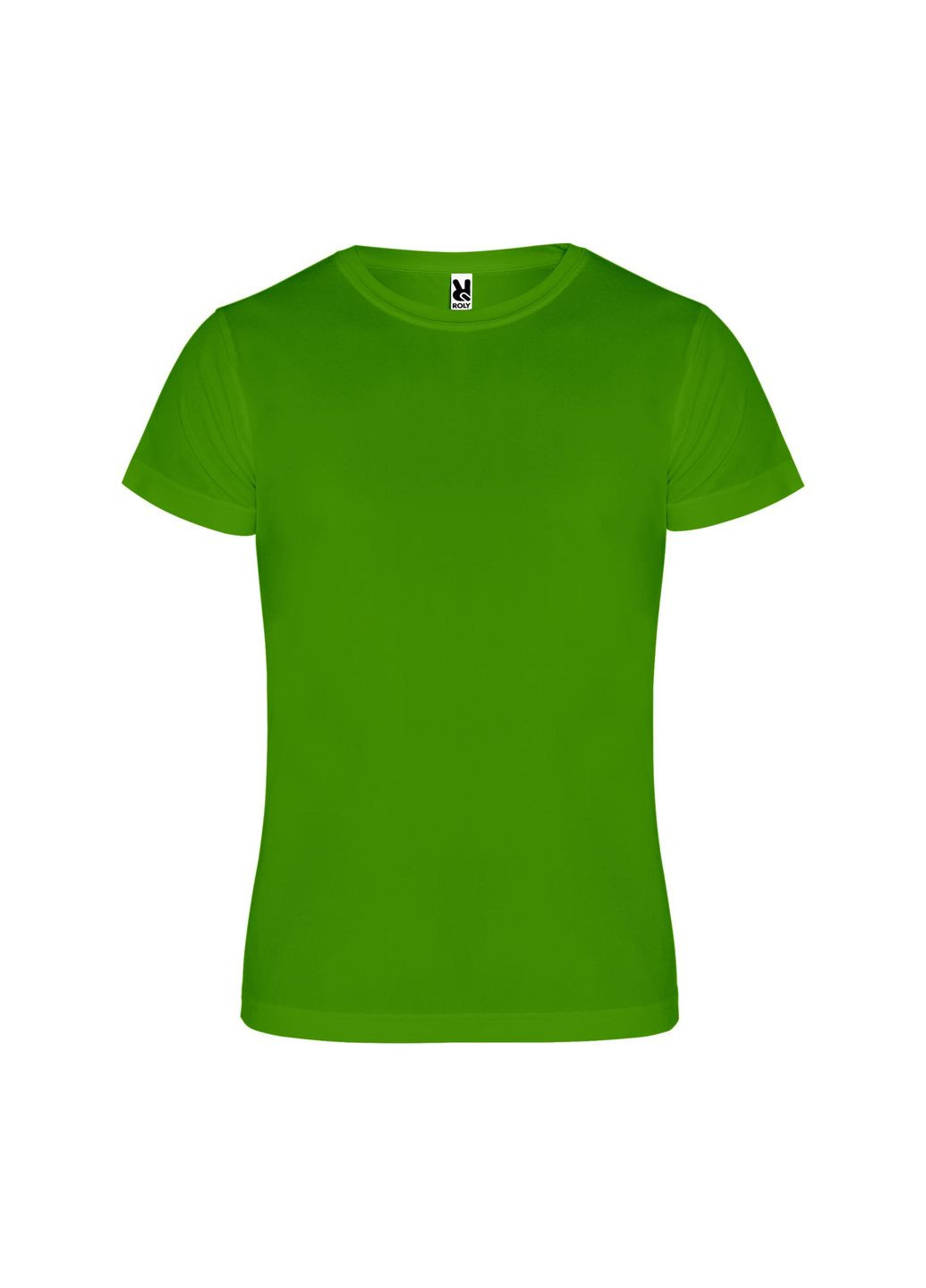 Зеленая футболка мужская спортивная однотонная зеленая 0450-226 с коротким рукавом Roly Camimera