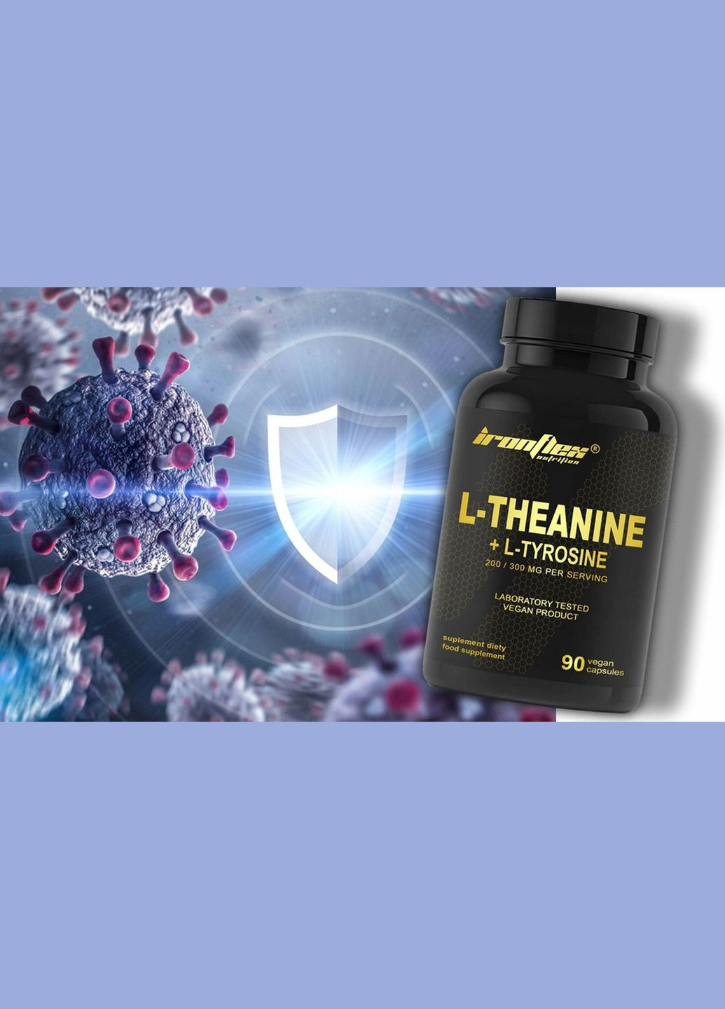 L-теанін та L-тирозин L-Theanine + Tyrosine 90 caps Ironflex (311281640)
