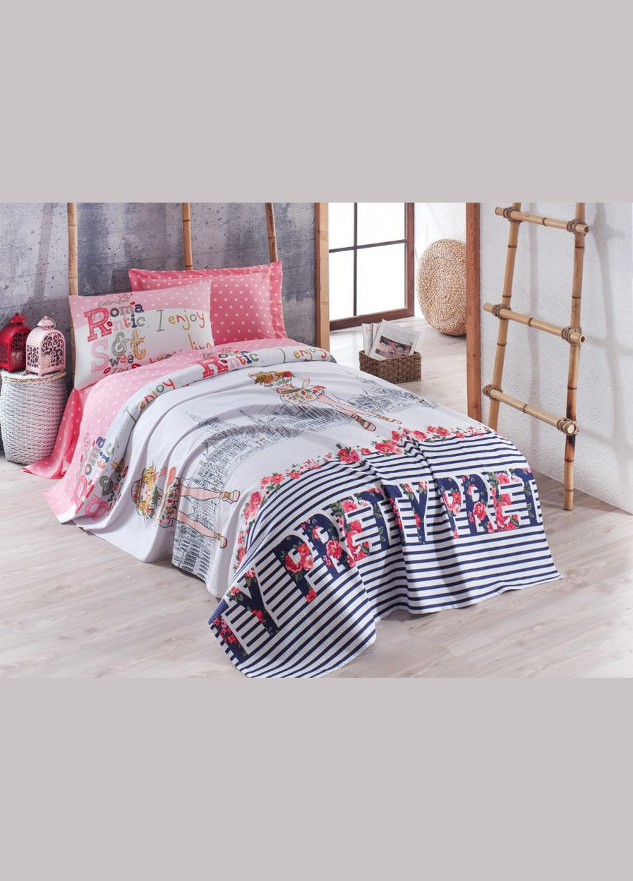 Постельное белье Pike Pretty Pembe подростковое Eponj Home (288046115)