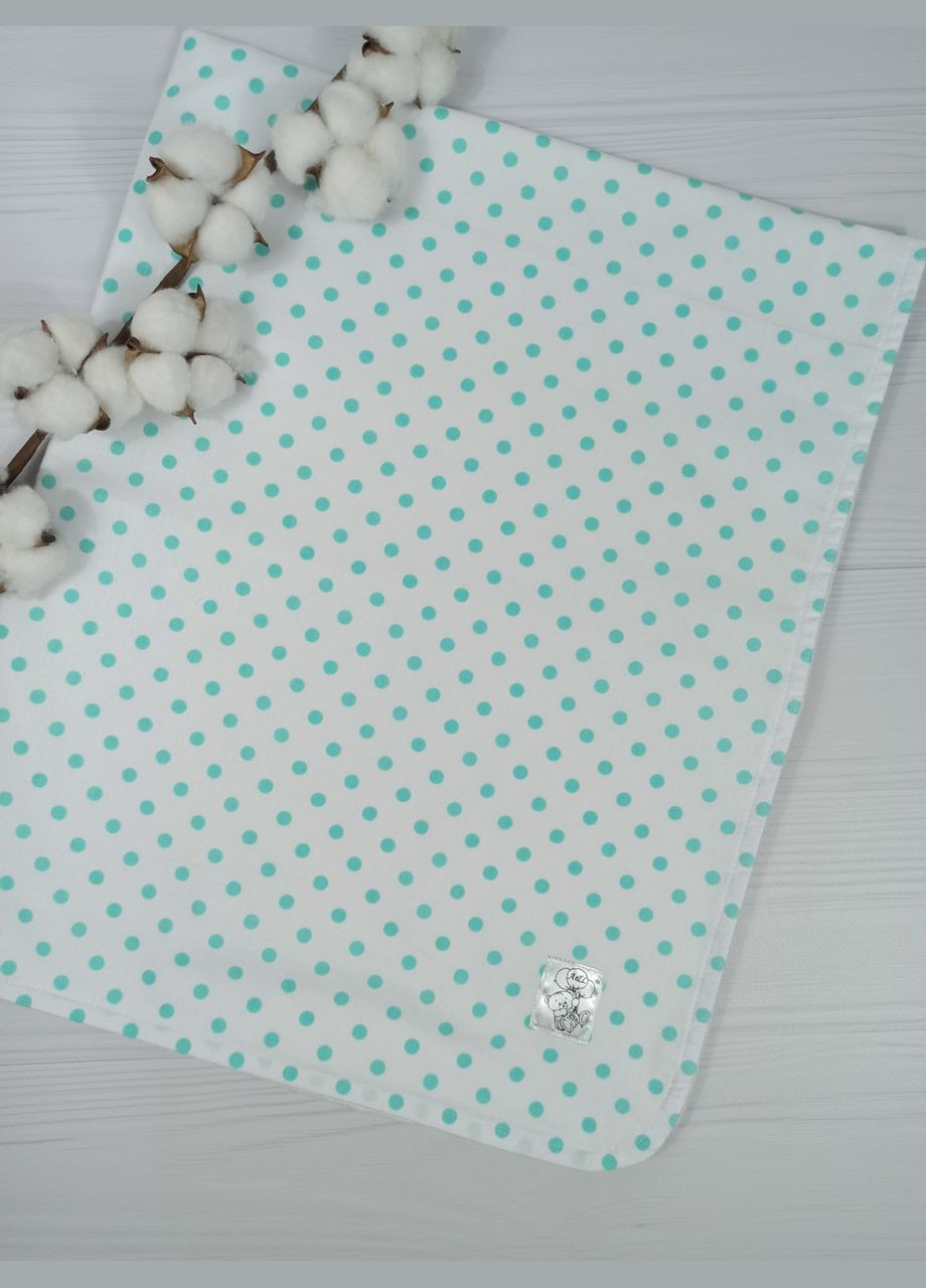 Набір для новонародженого: непромокаюча пелюшка, слинявчик і іграшка a.l.babybox М'ятний горох No Brand (315488351)