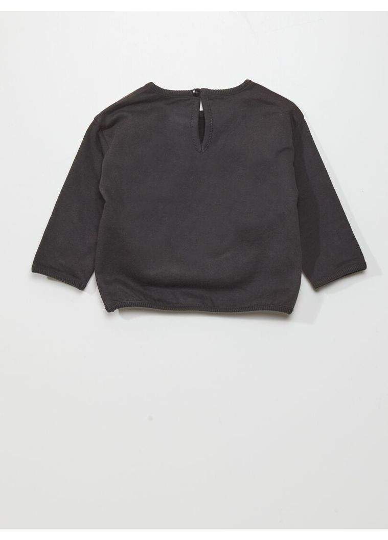 Kiabi світшот фліс,темно-сірий з принтом, темно-сірий