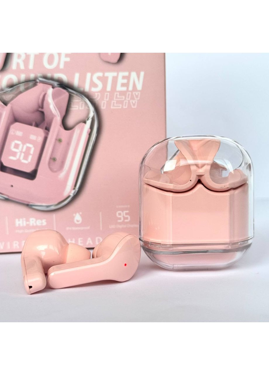 Беспроводные наушники Ultra Pods Розовые вакуумные наушники с качественным звуком для музыки и звонков TWS Pro (372459925)