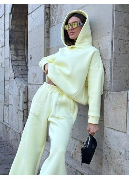 Теплый костюм двойка с объемным худые, трехнить на флисе,, р. (ст. 3028TB) No Brand (365783925)