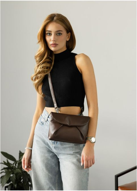 Жіноча сумка кросбоді з екошкіри Шоколадна (1133023417) Sambag (360965540)