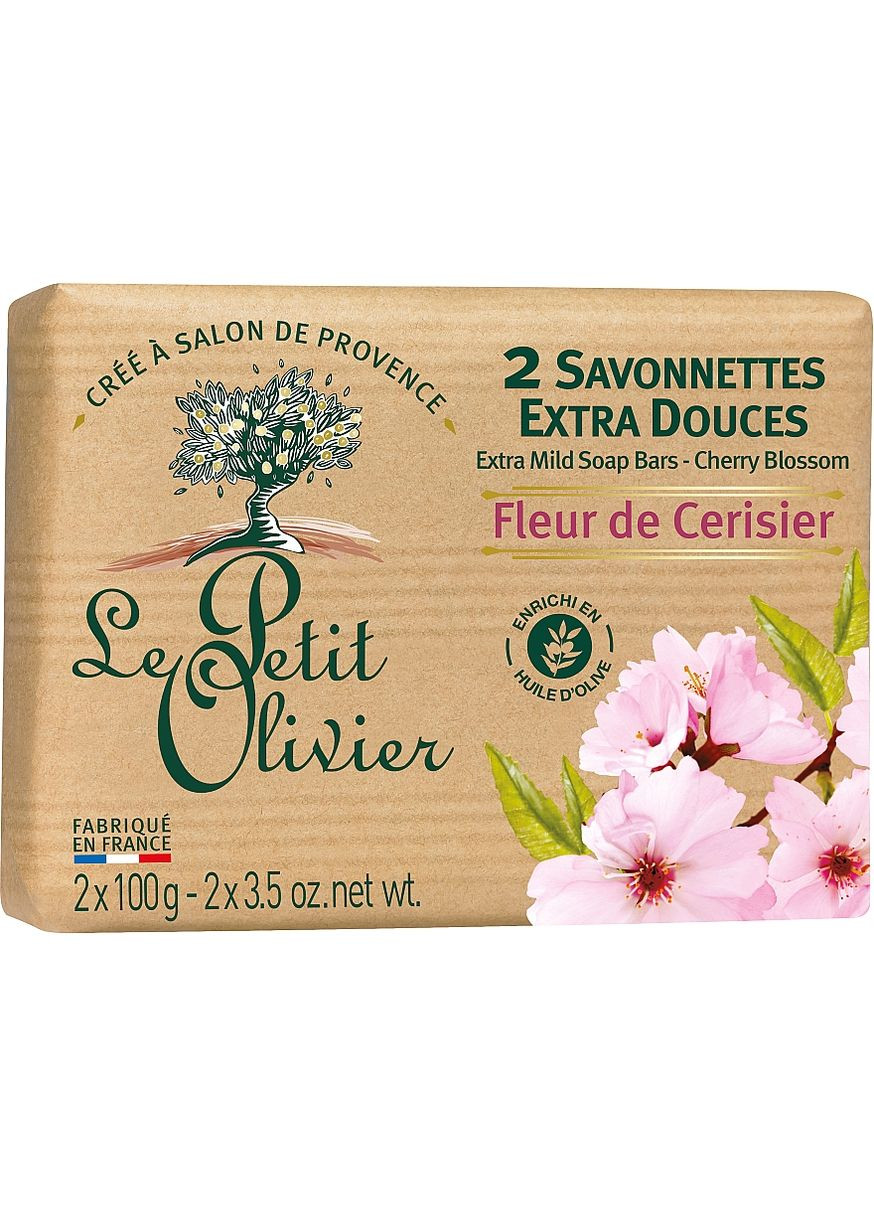 Экстраножное мыло с экстрактом вишневого цвета Vegetal Oils Soap Cherry Blossom 2x100g (149793-31022740) Le Petit Olivier (368632869)