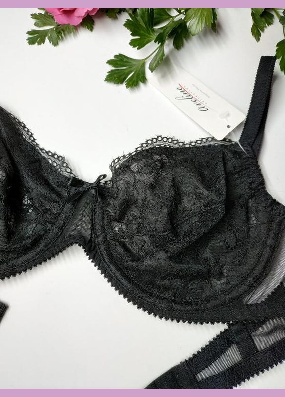 Чёрный бюстгальтер с кружевом 75в 660650 Aveline полиамид