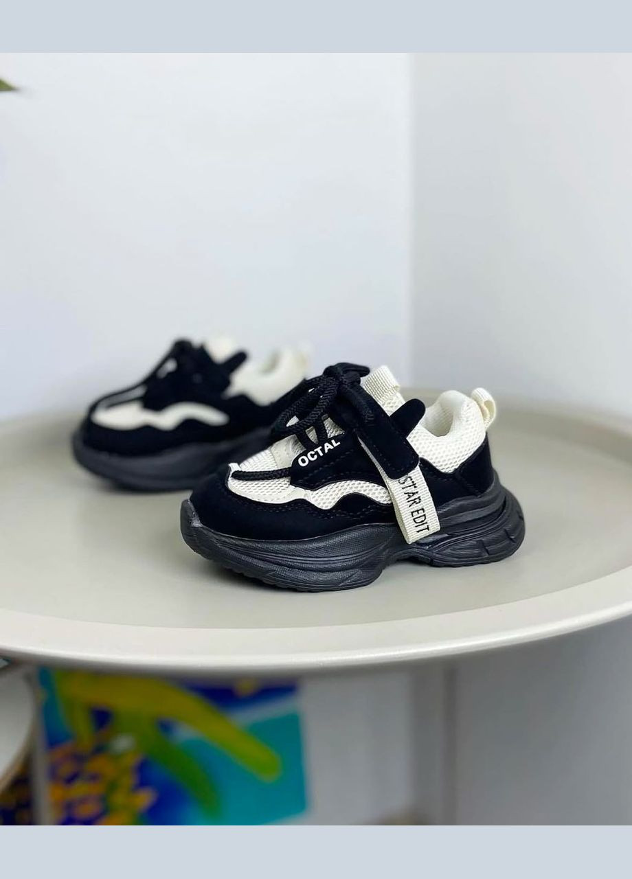 Чорні всесезонні дитячі кросівки чорні 1079 No Brand