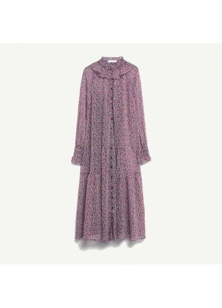 Комбинированное платье меди 17065928 Mango