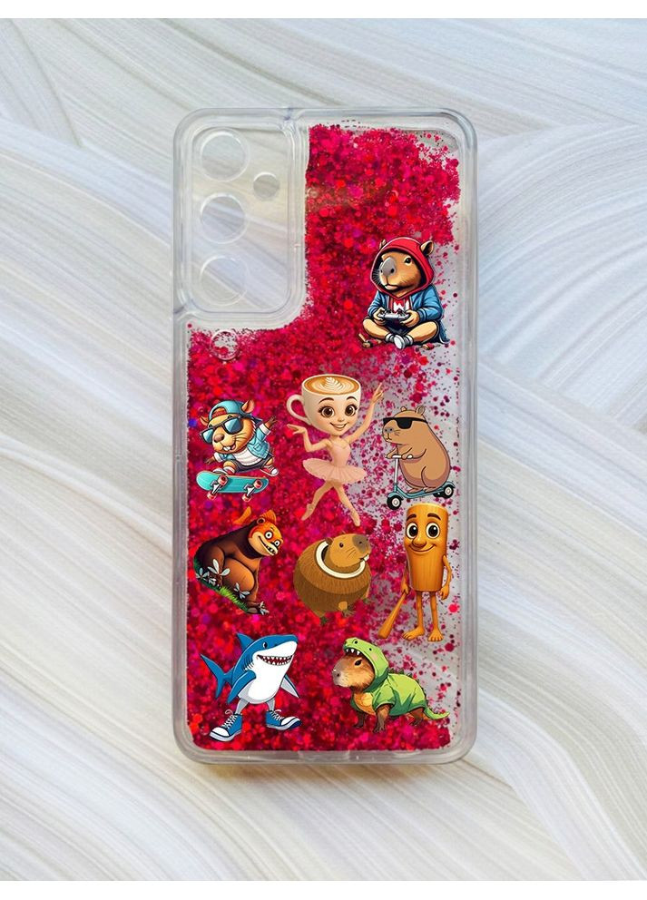 Чохол з плаваючими рожевими блискітками на Samsung Galaxy A25 (A256) Меми (принт 415) Creative (356122358)