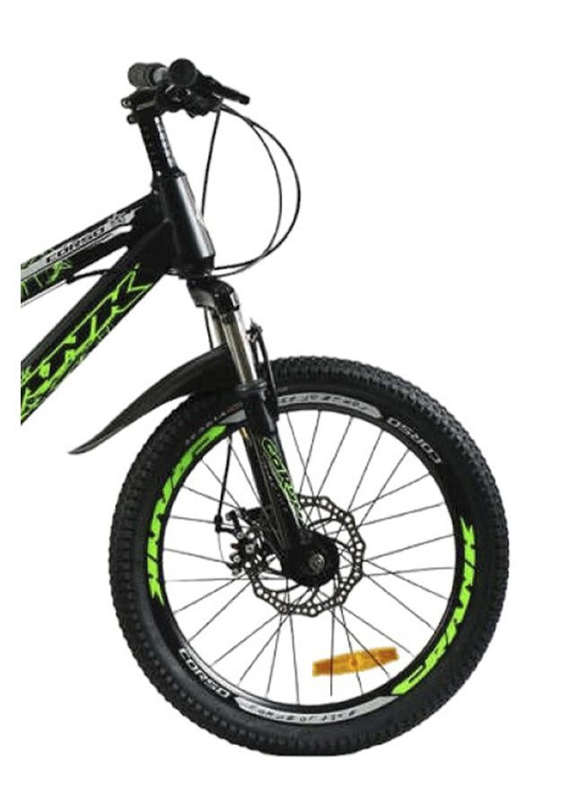 Дитячий спортивний велосипед «CRANK» колір чорно-салатовий ЦБ-00246132 Corso (282925153)