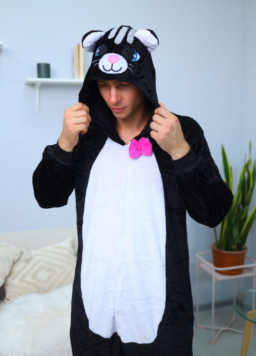 Кігурумі Кіт чоловічий — теплий плюш капюшон з вушками та хвостом (1074/1) My Kigu (353966405)