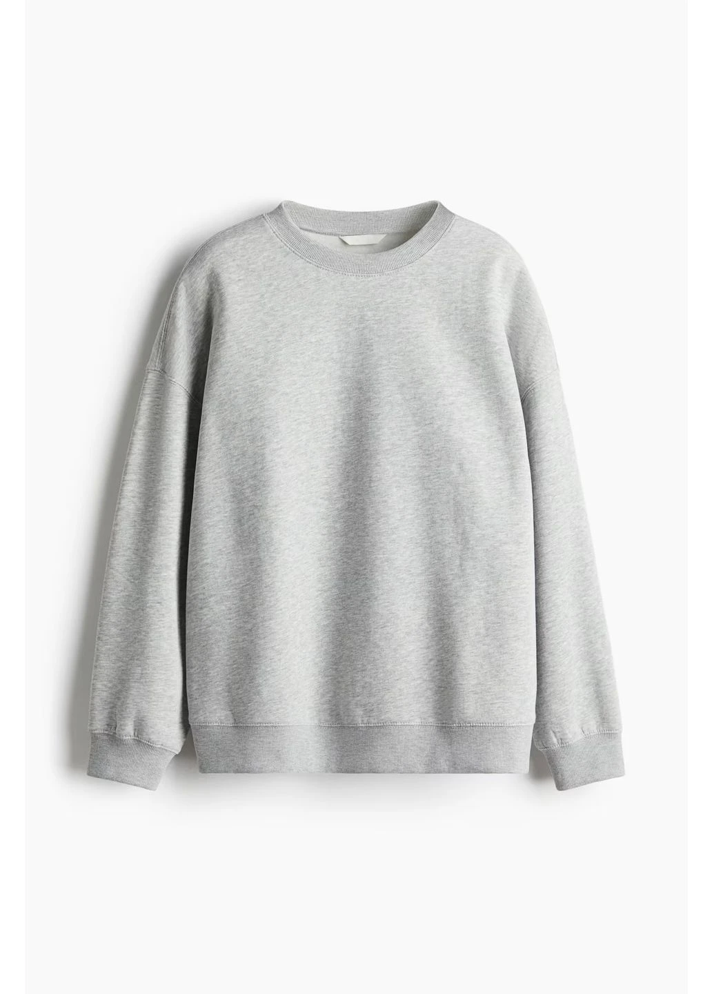 Светло-серый свитшот на флисе H&M однотонный (362045415)