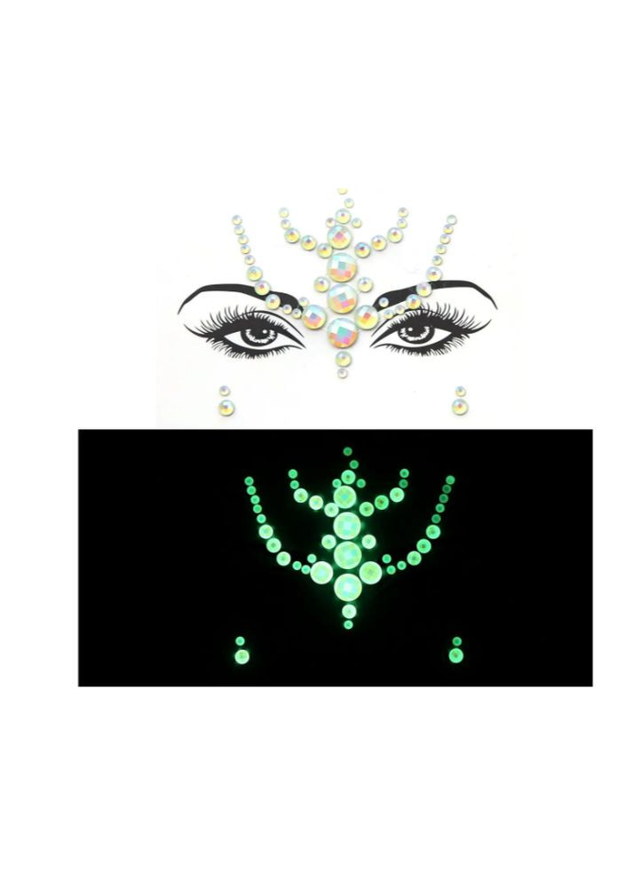 Стрази наклейки на обличчя фосфорні one size різнобарвний Jannet маска (327827381)
