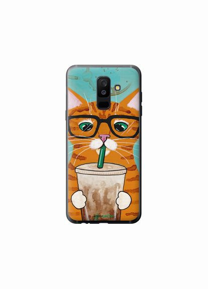 Чехол на Samsung Galaxy A6 Plus 2018 Зеленоглазый кот в очках "4054t-1495-2448" Endorphone (362606302)