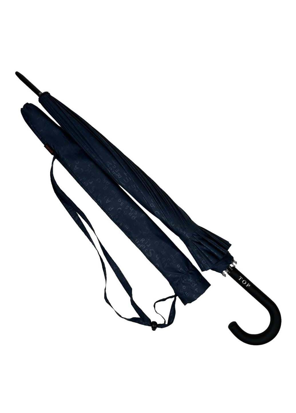 Синя жіноча парасолька-тростина на 16 спиць з принтом Toprain (289977411)
