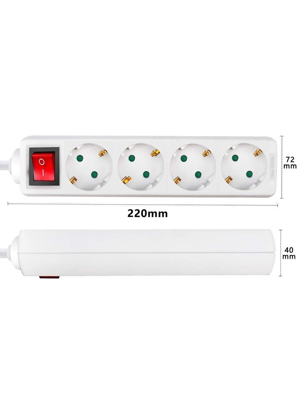 Удлинитель на 4 контакта с выключателем Save Energy 1,5 м 16A 3680 Вт Extrastar (365807465)