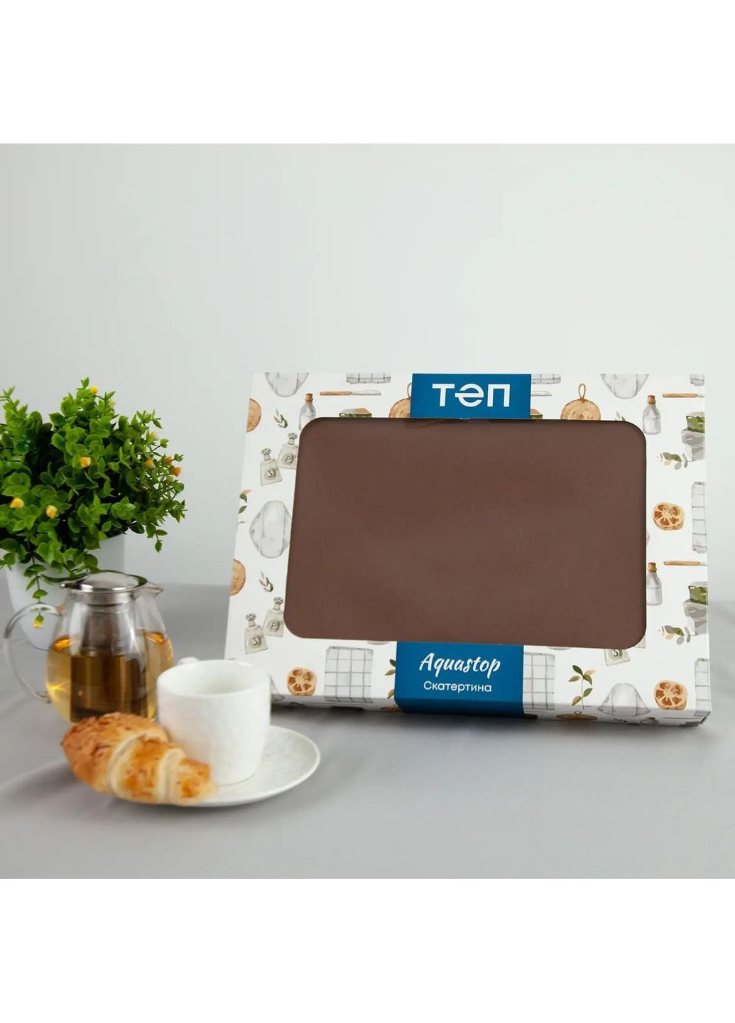 Водоотталкивающая скатерть 140*180 см Коричневая (25960140180) ТЕП (364100008)