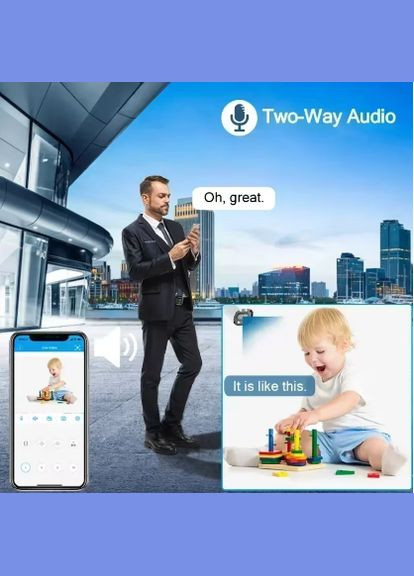 Беспроводная IP-камера 2.4G PTZ WIFI 2K IP Camera, Wi-Fi V360 с удаленным доступом + блок питания Black IMOU (309161545)