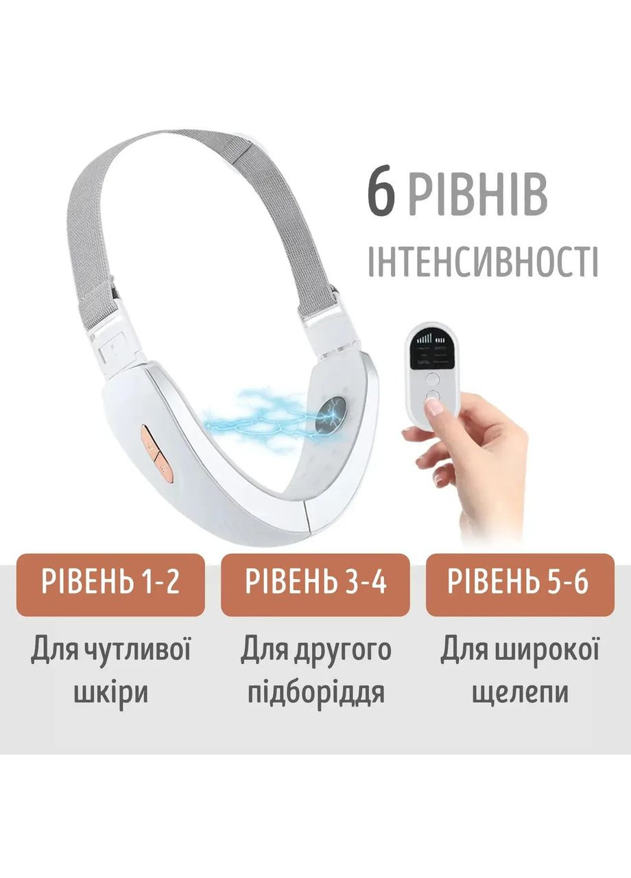 Масажер мікрострумовий для підборіддя Swan для другого підборіддя з пультом управління білий No Brand DS-FM0005 (304029991)